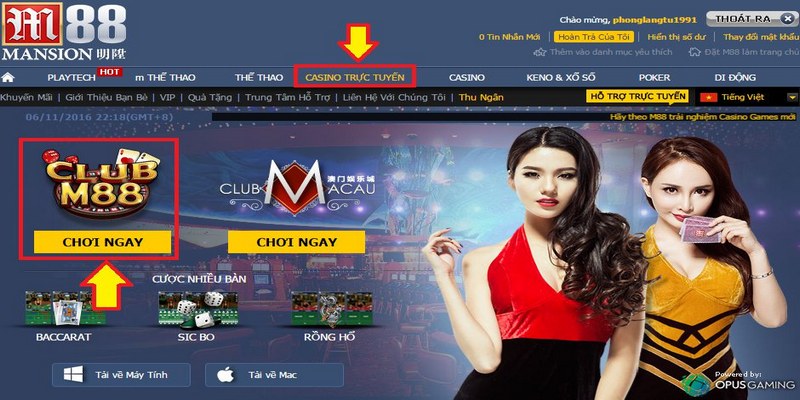 Vô vàn chương trình ưu đãi tại casino trực tuyến M88