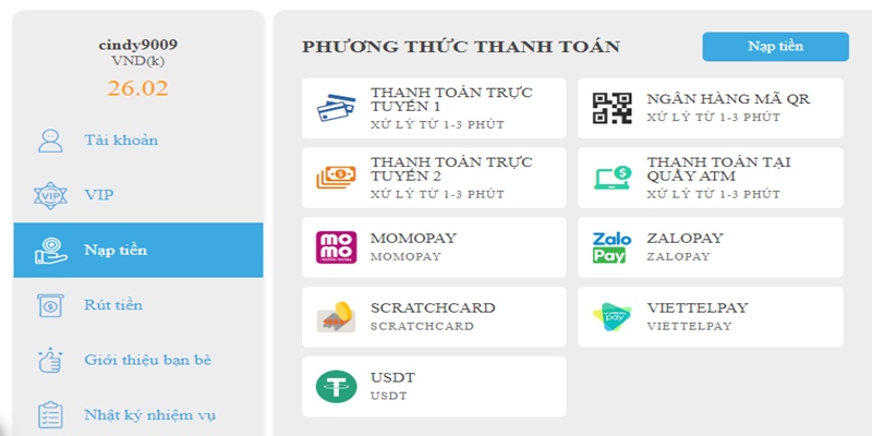 Nhà cái Hi88 có rất nhiều phương thức thanh toán để bạn có thể lựa chọn